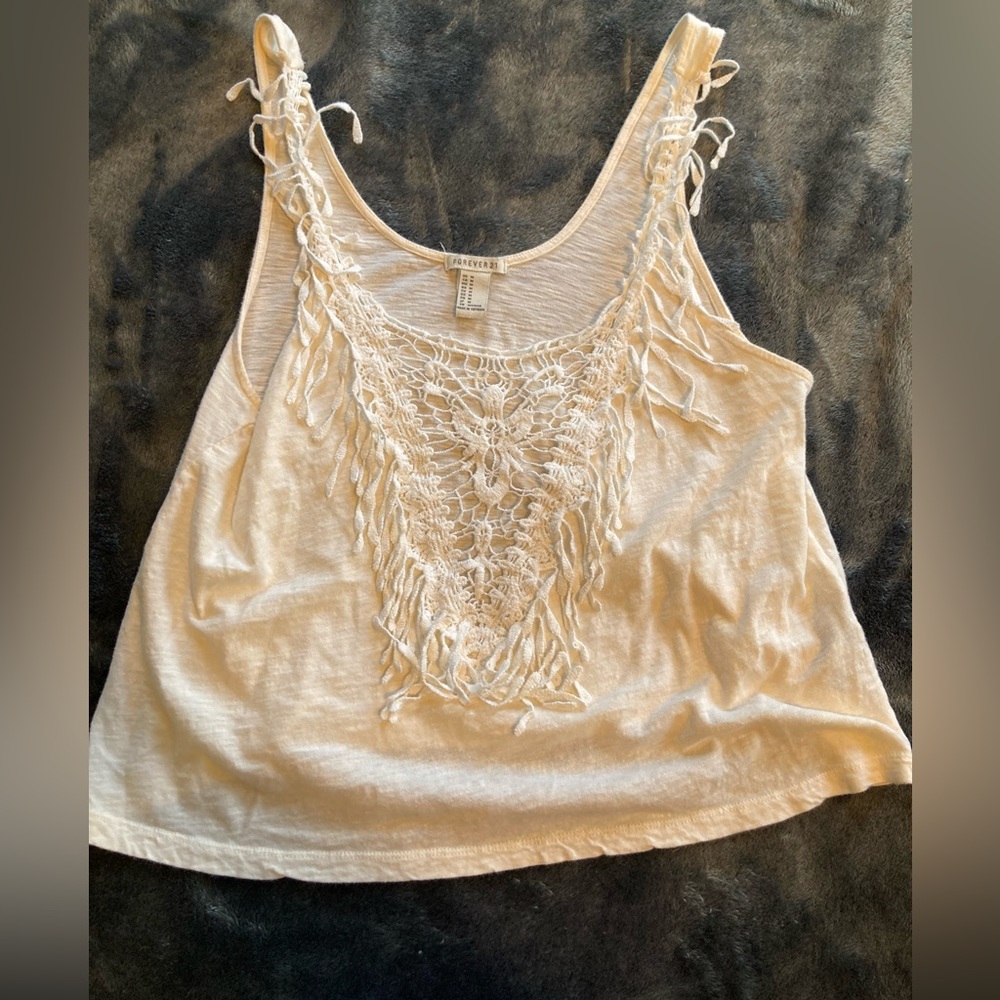 FOREVER 21 sleeveless fringe top